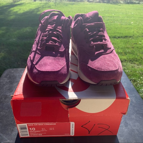 Nike Air Max 1 Premium Bordeaux Shoes - Picture 3 of 6